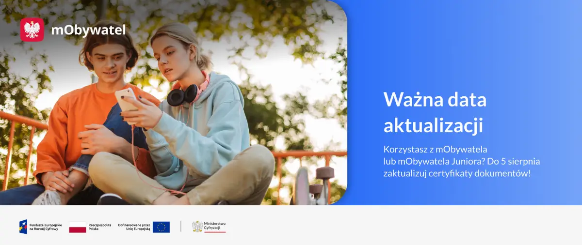 Aktualizacja certyfikatów w mObywatelu do 5 sierpnia 2026 roku