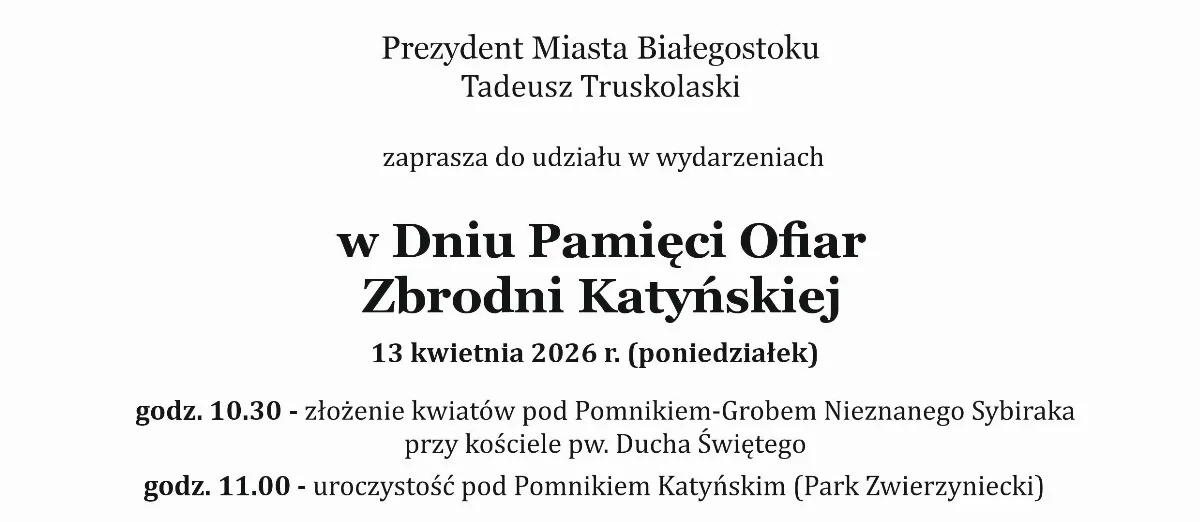 Uroczystości upamiętniające Katyn i Sybir
